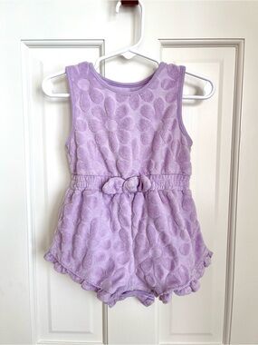 Lavender Floral Terry Cloth Swimsuit Cover-Up (12-18mo)